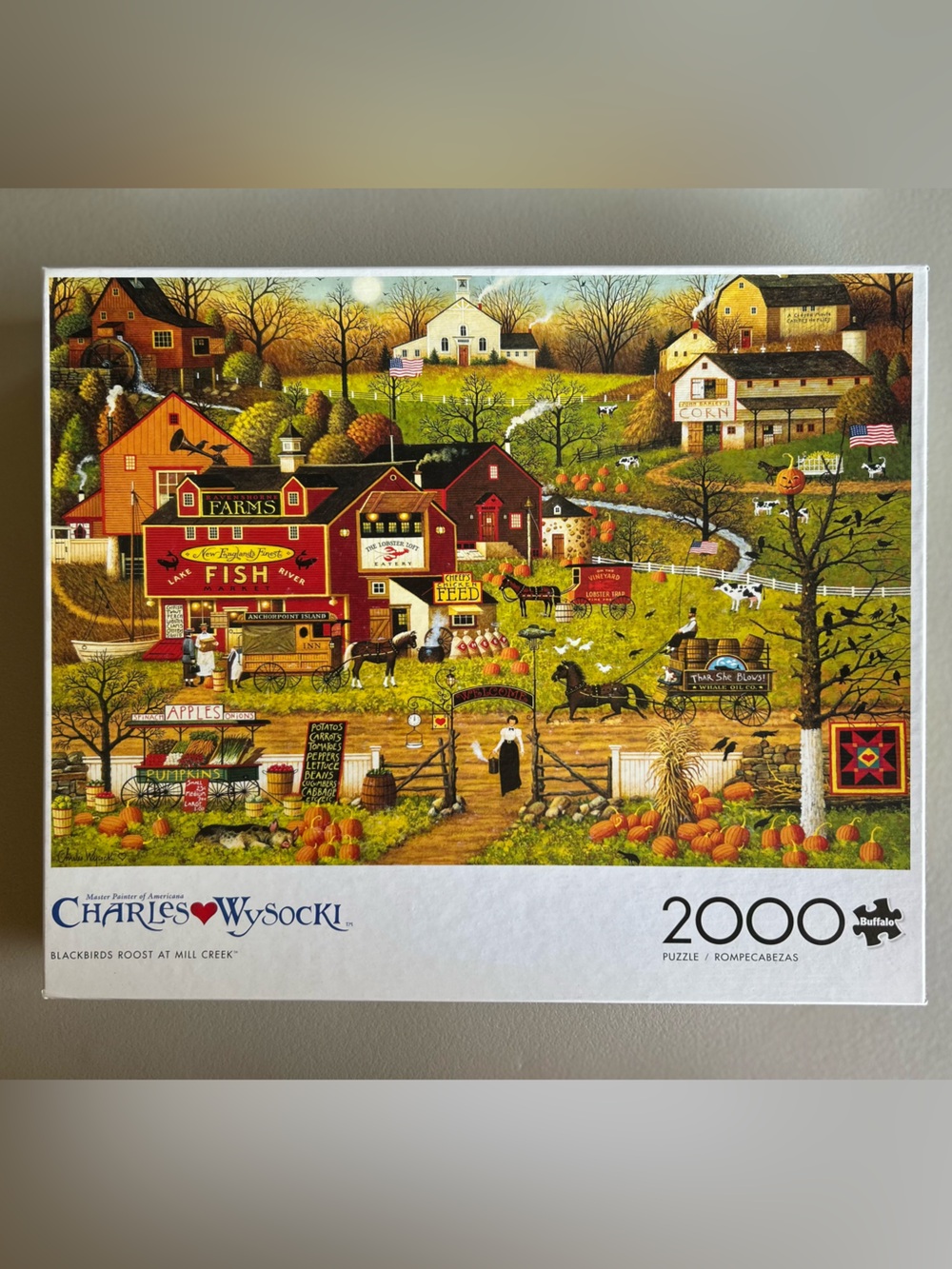 2000 piece jigsaw puzzle - farm scene - only used once - all pieces in box